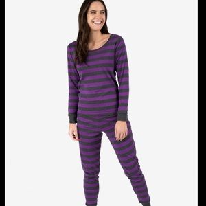 Womens Purple Stripes Cotton Pajamas
